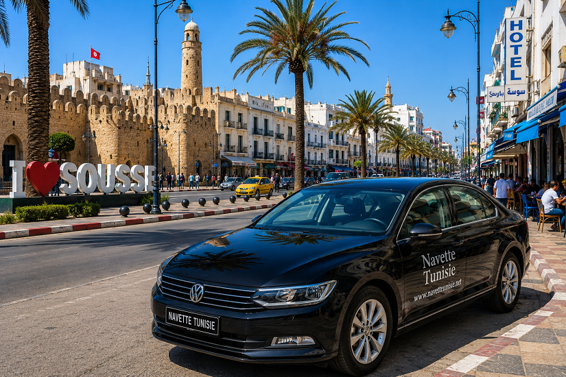 Vous rêvez d'une escapade inoubliable à Sousse, alliant découvertes culturelles, promenades en bord de mer et visites riches en histoire ? Embarquez avec www.navettetunisie.net pour une excursion privée mémorable à Sousse, où nos chauffeurs-guides professionnels sont à votre disposition pour transformer votre journée en une expérience authentique et captivante. Exploration de la Ville de Sousse La Médina de Sousse : Un Voyage dans le Temps Plongez au cœur de l'histoire en explorant la Médina de Sousse. Nos chauffeurs-guides chevronnés vous guideront à travers les ruelles pittoresques, vous transportant dans une époque où l'artisanat, les marchés animés et l'architecture ancienne façonneraient la vie quotidienne. Sousse Centre Ville : Un Mélange de Tradition et de Modernité Découvrez le dynamisme de Sousse Centre Ville, où l'ancien et le moderne se rencontrent harmonieusement. Nos chauffeurs-guides vous conduiront à parcourir les artères animées, vous faisant découvrir l'effervescence de la vie urbaine tout en conservant le charme traditionnel de la ville. Détour par la Corniche de Sousse La Beauté de la Corniche : Entre Plages et Vue Panoramique Offrez-vous une pause détente sur la Corniche de Sousse. Nos chauffeurs-guides vous emmèneront dans des endroits pittoresques le long de la côte, où vous pourrez profiter de la splendeur de la mer Méditerranée et de vues panoramiques à couper le souffle. Visite du Musée de Sousse : Une Plongée dans l'Histoire Le Musée de Sousse : Témoin du Passé Tunisien Découvrez l'héritage culturel tunisien au Musée de Sousse. Nos chauffeurs-guides expérimentés vous accompagneront à travers les expositions riches en artefacts, sculptures et vestiges historiques, offrant une expérience éducative et captivante. Excursion Pas Cher et Prix Abordable Une aventure exceptionnelle à un prix accessible Chez www.navettetunisie.net , nous pensons que la qualité ne devrait pas nuire à votre budget. Profitez d'une excursion exceptionnelle à Sousse, avec des chauffeurs-guides professionnels, le tout à un prix abordable. Découvrez la véritable essence de Sousse sans vous soucier de votre porte-monnaie. Réservez Votre Expérience Inoubliable dès Maintenant avec www.navettetunisie.net Pour une journée inoubliable à Sousse, réservez dès maintenant votre excursion privée avec www.navettetunisie.net . Laissez nos chauffeurs-guides expérimentés vous guider à travers les trésors cachés de la ville, créant des souvenirs durables. Contactez-nous pour Plus d'Informations Pour toutes vos questions ou pour réserver votre excursion, notre équipe est à votre disposition. Contactez-nous dès aujourd'hui et préparez-vous à vivre une journée riche en découvertes et en émotions. www.navettetunisie.net