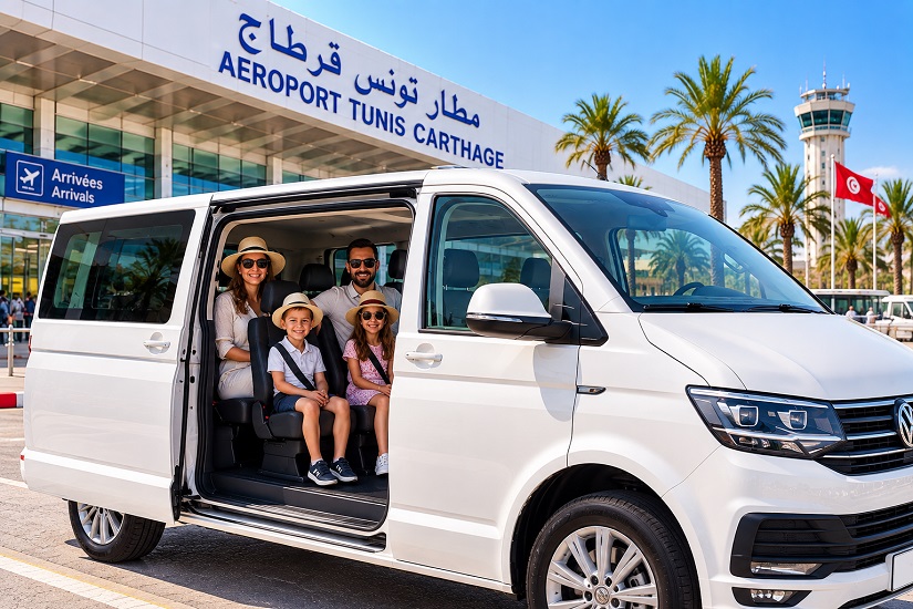 Transfert privé depuis l’aéroport Tunis-Carthage avec chauffeur professionnel